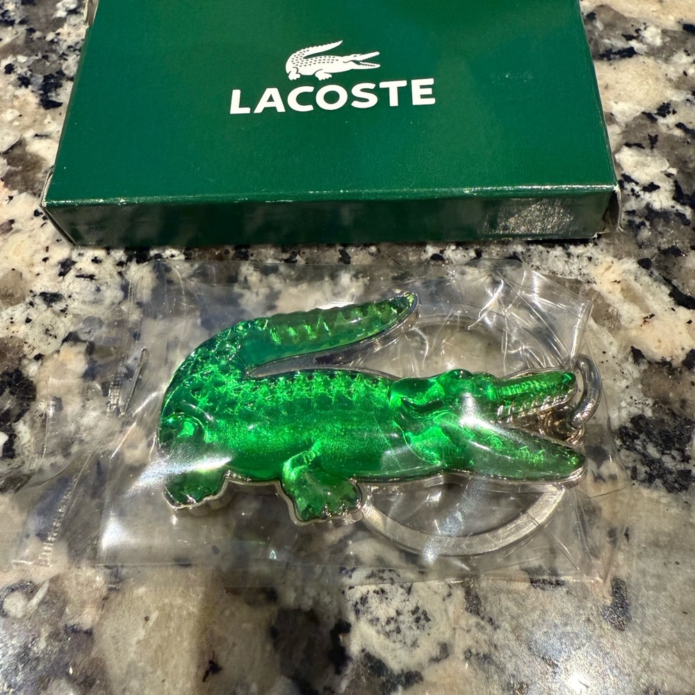 Lacoste Shiny Green Crocodile Key Ring